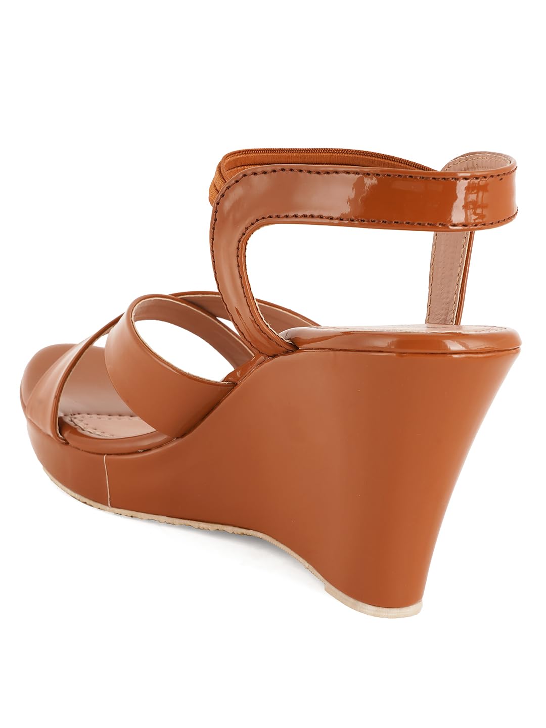IKAGI Fashion Women Stylish Fancy Solid Comfortable Sandals Casual Wedge Heel Sandal For Womens & Girls (Brown, 5)