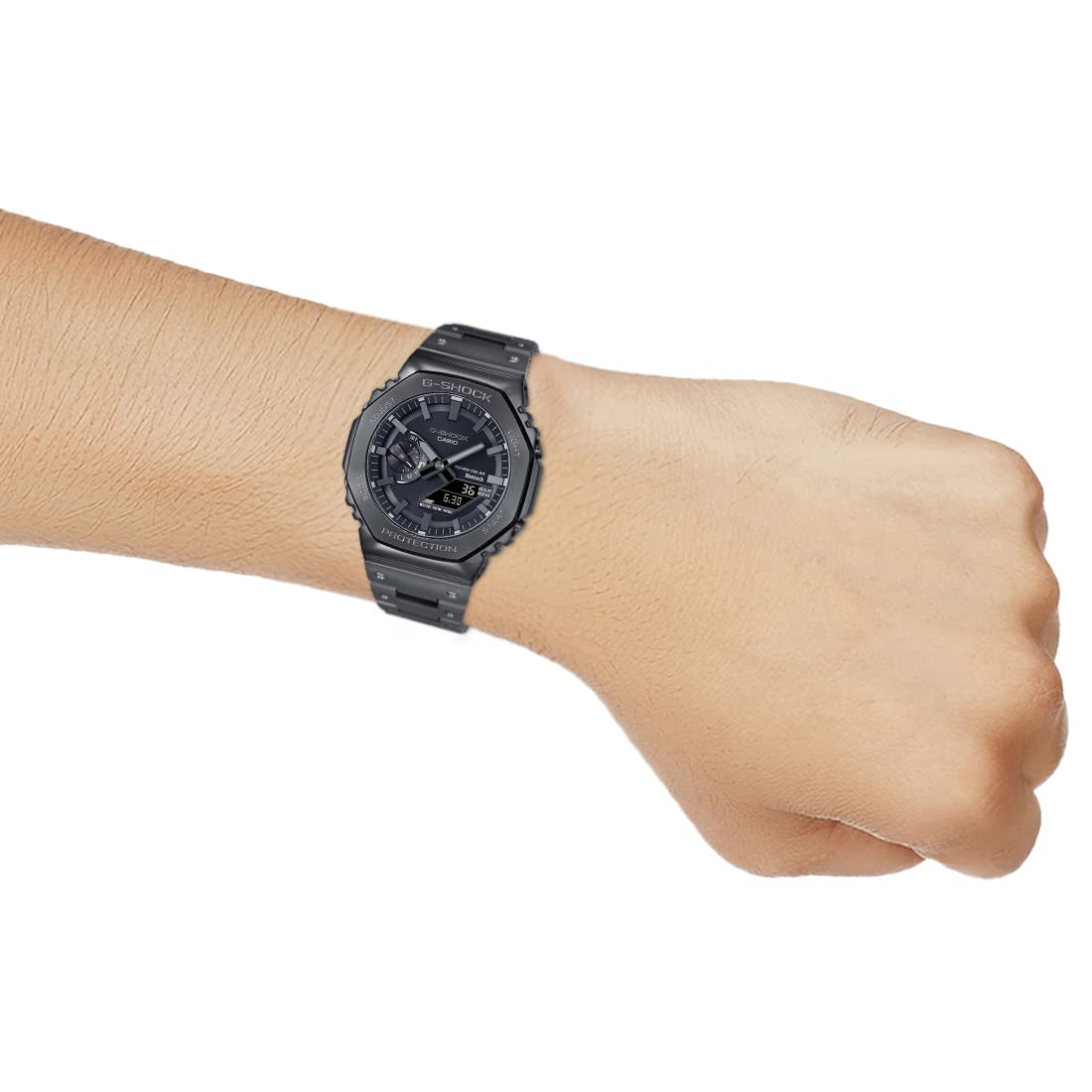 Casio G-Shock GM-B2100BD-1ADR Black IP Black Analog-Digital Dial Black IP Stainless Steel Solid Band Men's Watch Tough Solar Bluetooth G1271