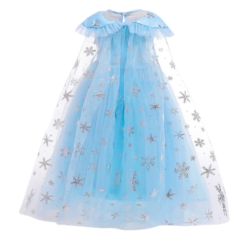 Hopscotch Girls Sequin Embellished Floor Length Ball Gown In Blue Color For Ages 4-5 Years