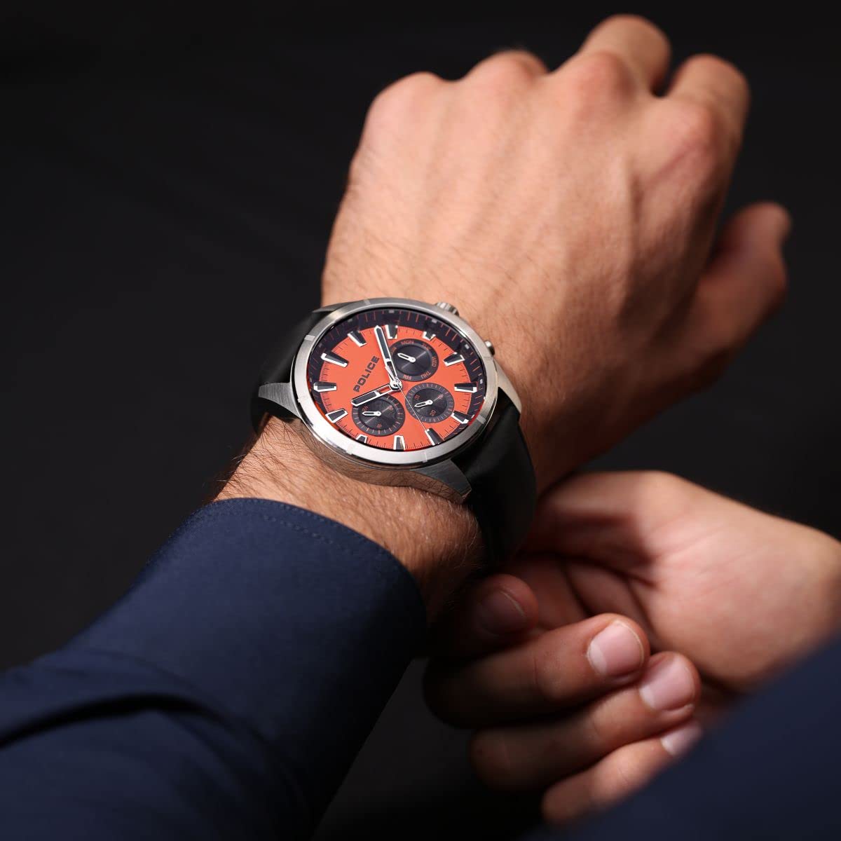 Police Analog Orange Dial Men's Watch-PLPEWJF0005804