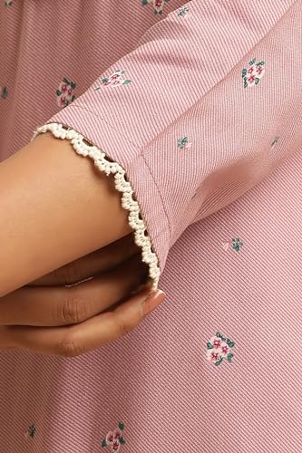 W for Woman W Women Purple Festive Floral Print Viscose Kurta & Straight Pant_24FESTWS10948-120088_XS