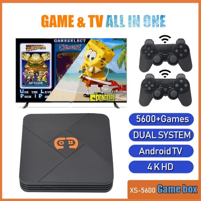 GSH Video Game Box G5 WiFi 4K HD Super Console X 20+ Emulator 60000+ Games Retro TV Box Video Game Player for CPS, GB, GBA, GBC, MD, SFC, FC, N64, PS1, PSP and Wireless Gamepad Controller. (128 gb)