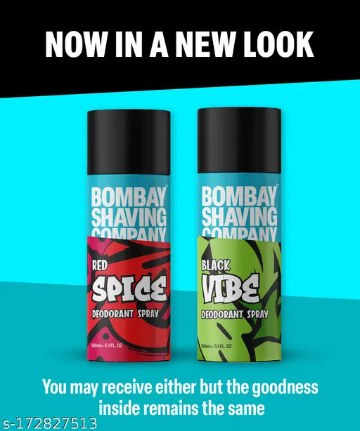 Bombay Shaving Company Perfume Body Spray For Men| Red Spice and Black Vibe | Deodorant for Men Fragrance | 150ml each (Pack of 2)