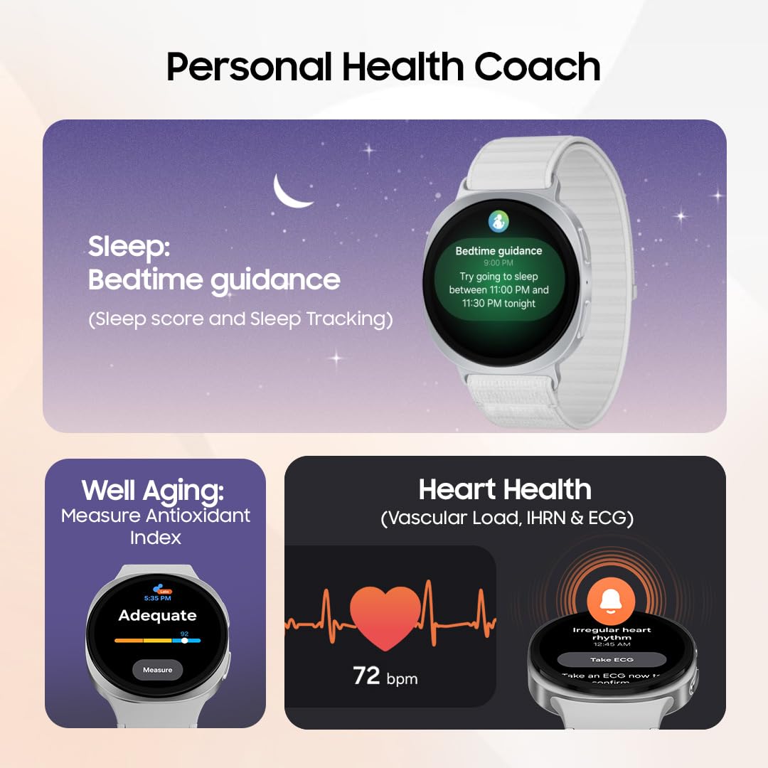 Samsung Galaxy Watch8 (40mm, LTE, Graphite) with 3nm Processor | Dual GPS | Sapphire Glass & Armor Aluminum | 5ATM & IP68 | BP, ECG, IHRN & Vascular Load Monitoring | Anti-oxidant Index