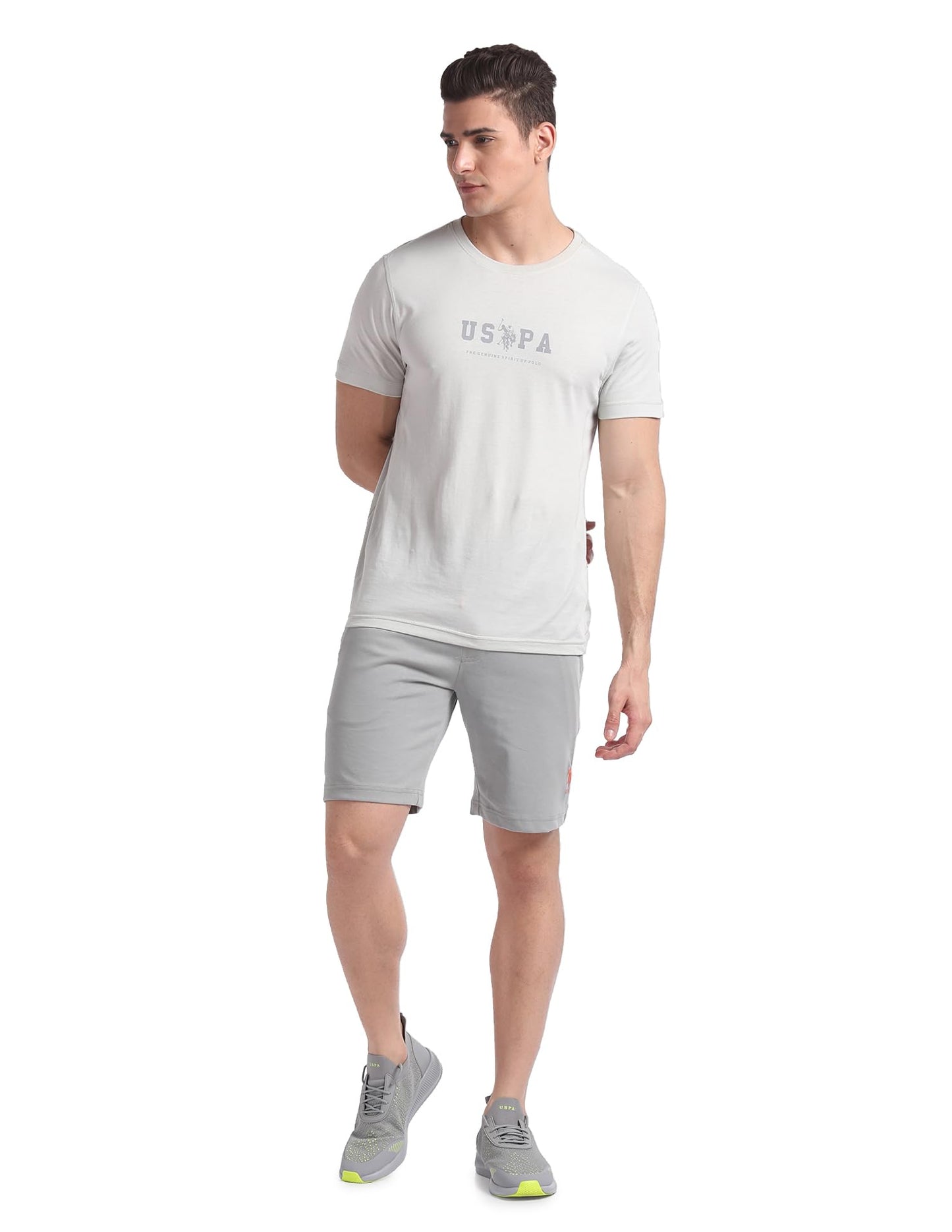 U.S. POLO ASSN. Men's Hybrid Shorts (AS001-PL_Ghost Grey