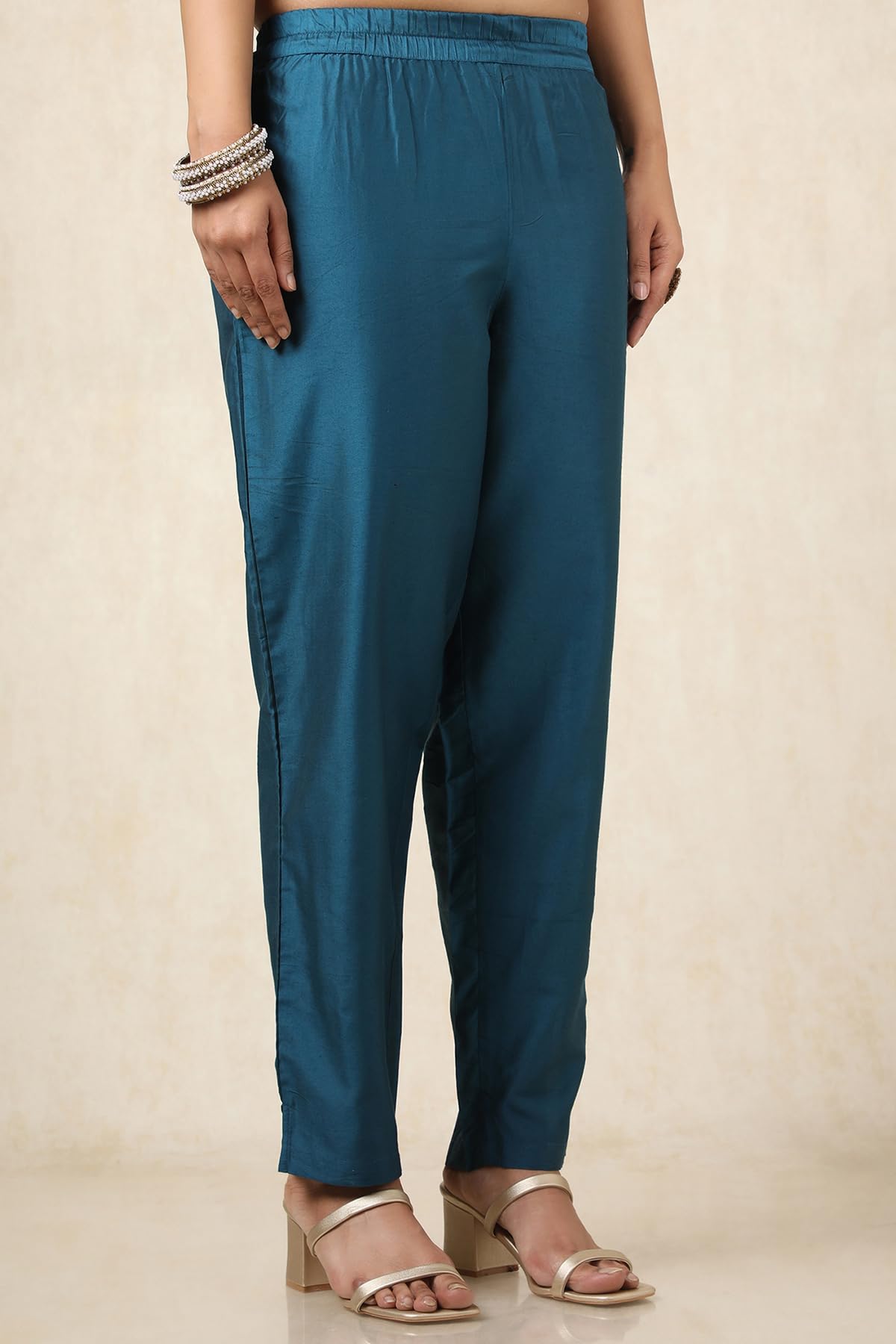 Soch Womens Turquoise Blue Brocade Bandhani Chudidar Set With Zari