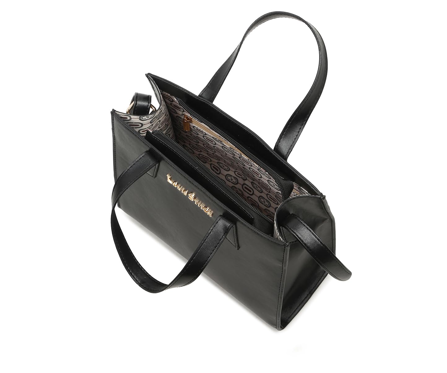 LOUIS STITCH Stylish Black Handbag for Women | Ladies Satchel Handbag for Travel, Office, College | LDB-VF1039-HBJB