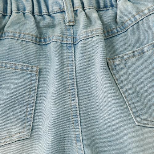 Hopscotch Girls Regular Fit Blue Vehicle Print Jeans for Ages (7-8 Years)