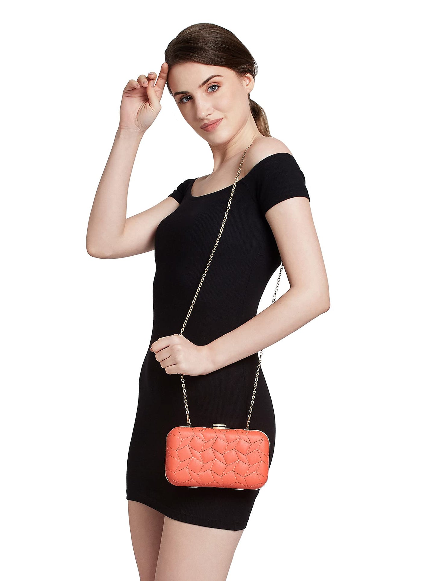 Caprese womens CELY C Large CORAL Clutch