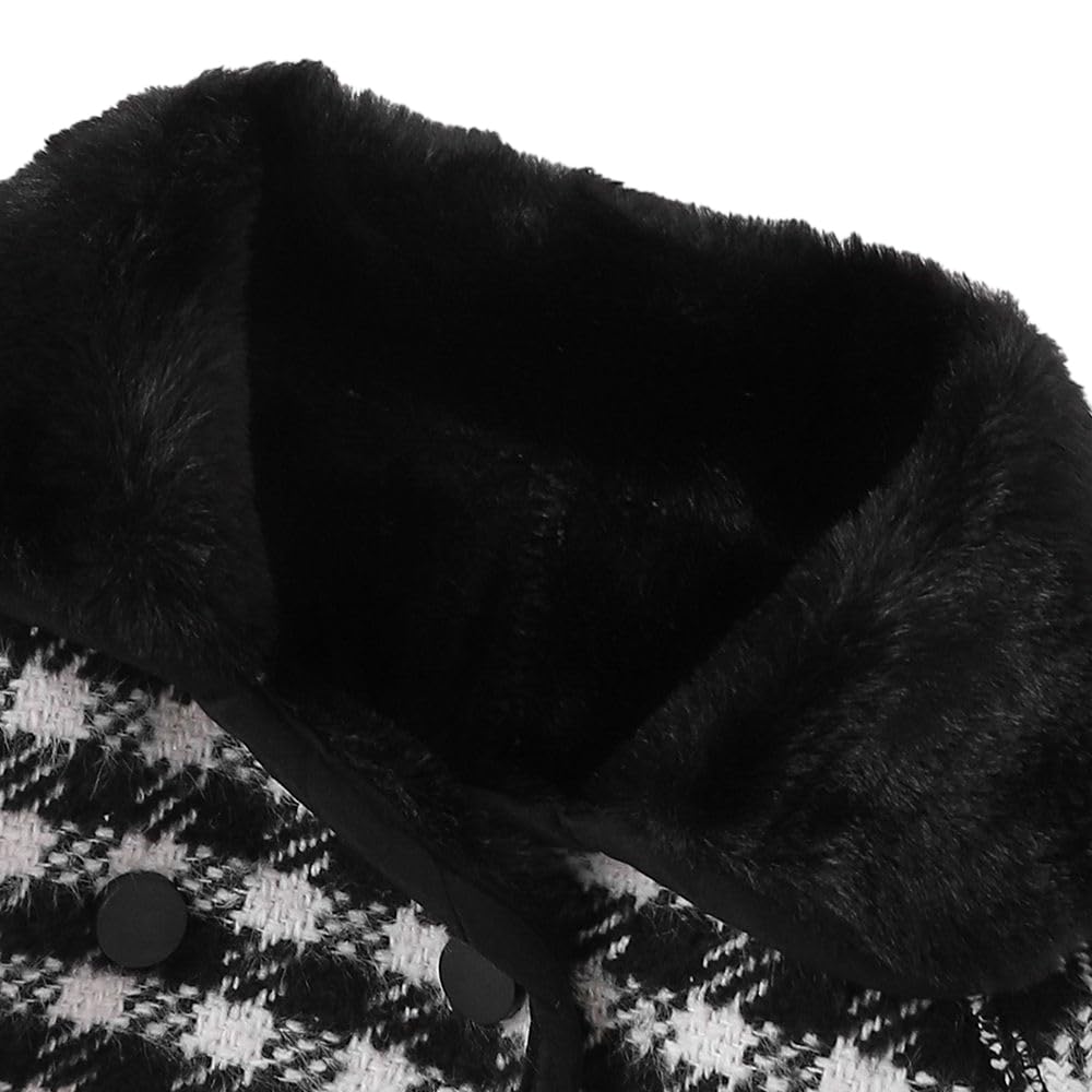 Hopscotch Girls Polyester Waist Length Jackets in Black Color For Ages (4-5 Years)