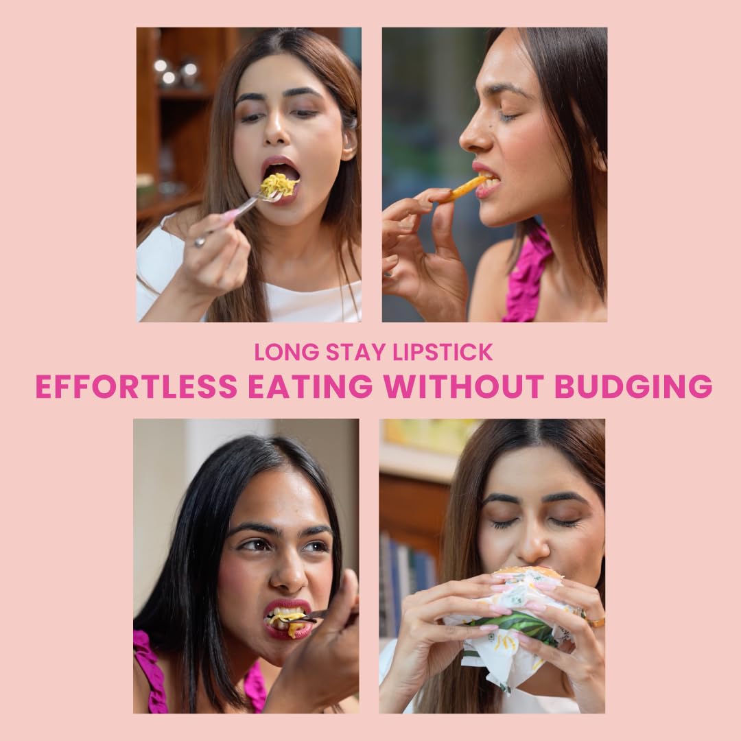 Typsy Beauty ON 'n' OFF Lipstick & Eraser | 12 Hr Stay Creamy Matte Formula (Chocolate Brown) | Smudge & Transfer Proof | Nourishing Remover Oil & Leave-On Mask | Vegan | 8 shades | 2.5 ml x 2.5 ml