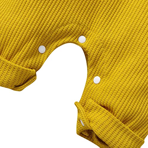 Hopscotch Boys Text Print Full-Sleeve Bodysuit In Yellow Color for Ages 0-3 Months