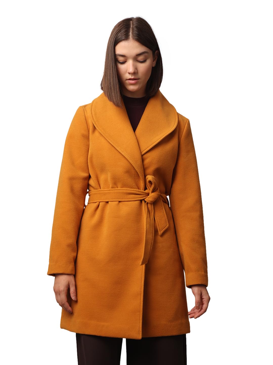 ONLY Women's Loose Fit Yellow Coat