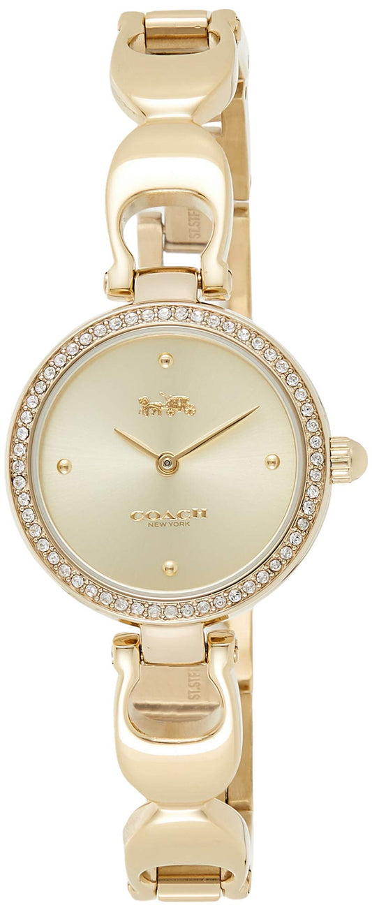 Coach Park Qtz Basic Gold Round Dial Women's Watch|Ionic Plated Thin Gold Steel Material|Gold Color Band - 14503171