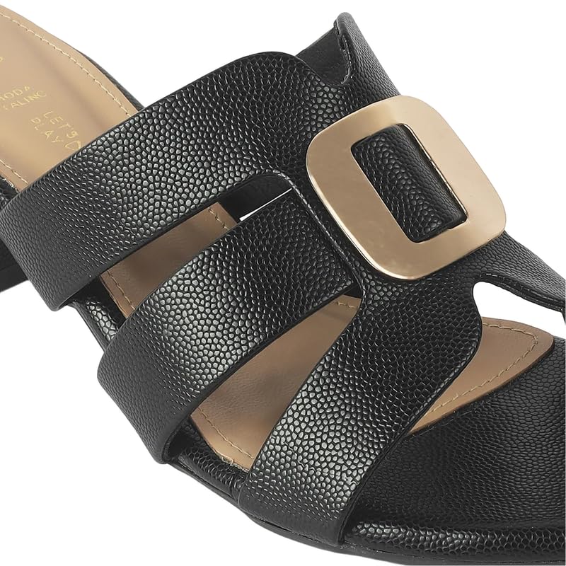 tresmode Tangle Women's Black Dress Block Heel Sandals in Size 4 UK / 37 EU
