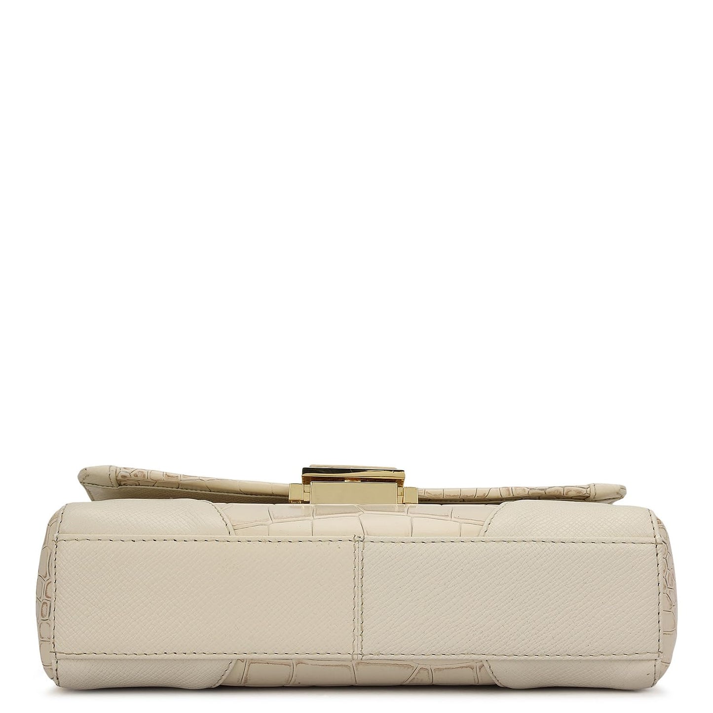 Da Milano Leather Shoulder Bag for Women - White (01939OL)