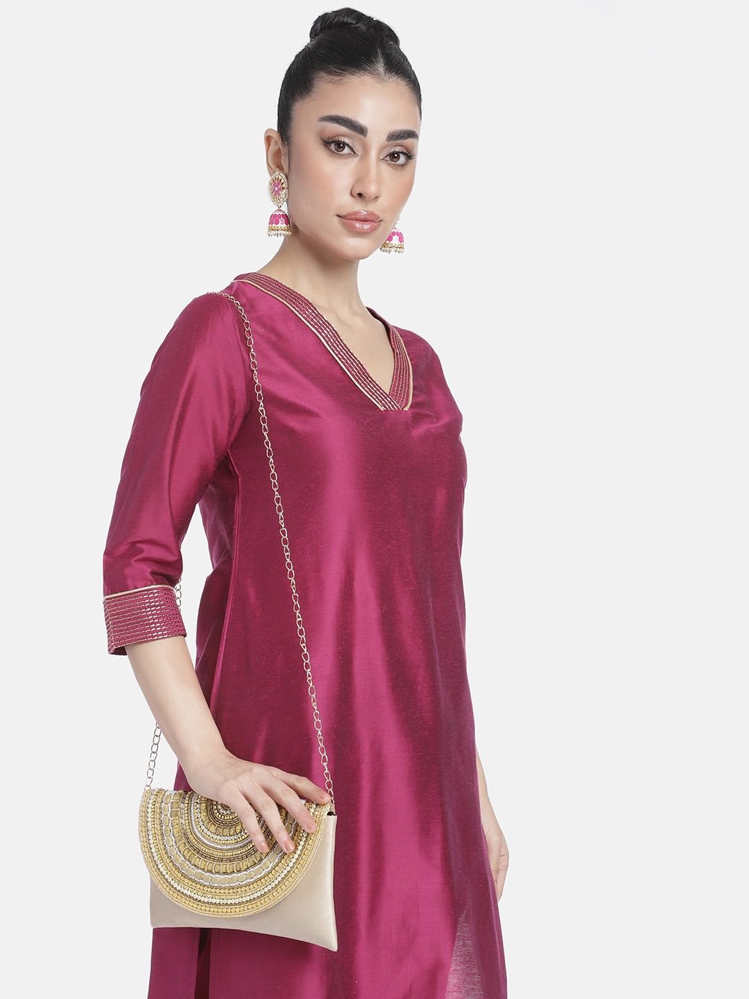 Peora Clutch Purses for Women Wedding Handmade Evening Handbags Party Bridal Clutch (C12CRM) Cream