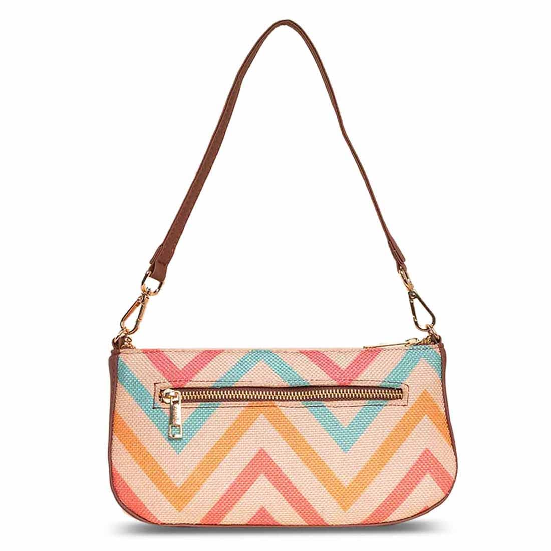 ZOUK Baguette Bag | Crossbody Bags for Women | Women's Handbags | Stylish Sling Bag for Woman | Vegan Leather Evening Bag | Travel & Office Use | Purse and Wallet | WavBeach Print