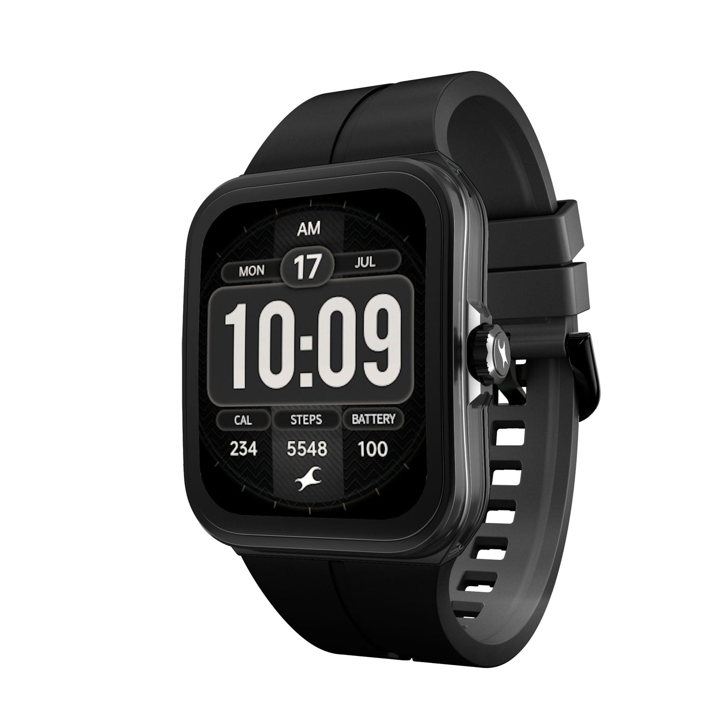 Fastrack VOX Neo Smart Watch with 1.91” Curved TFT Display, Rotary Crown, Offline Voice Commands,To-Do list, BT Calling, 24/7 Health Suite, SpO2, HRM, Sleep Tracking, IP68 Water Resistant - Onyx Black