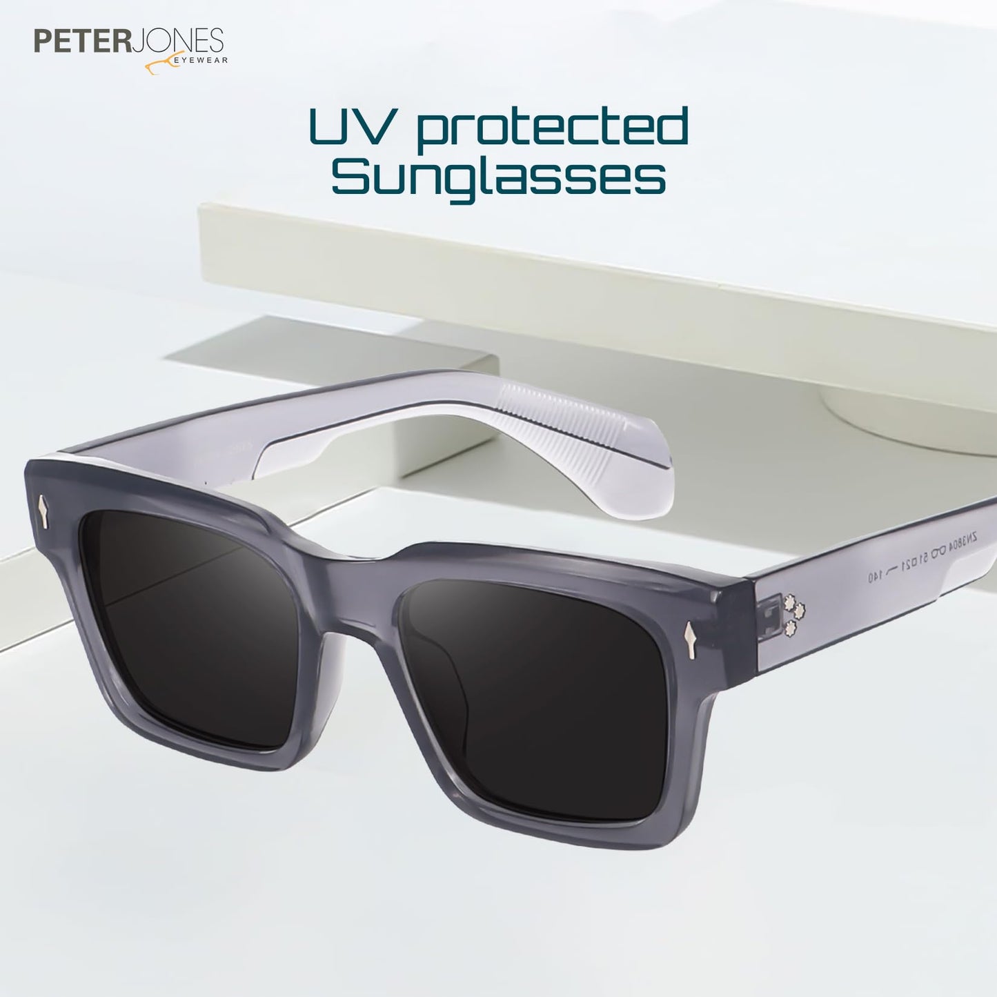 Peter Jones I Full Rim Square I Reto Square I Large Size I UV/UB Protection I Sunglasses for Men & Women 3804GT