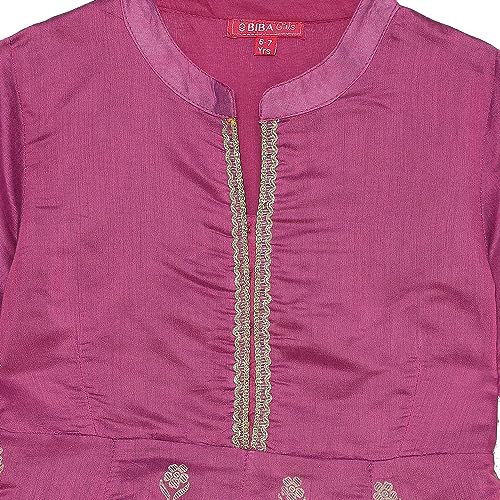 BIBA Girls PRINTED GATHERED KID(KWBANARAS HYNMS5806_PURPLE_13)