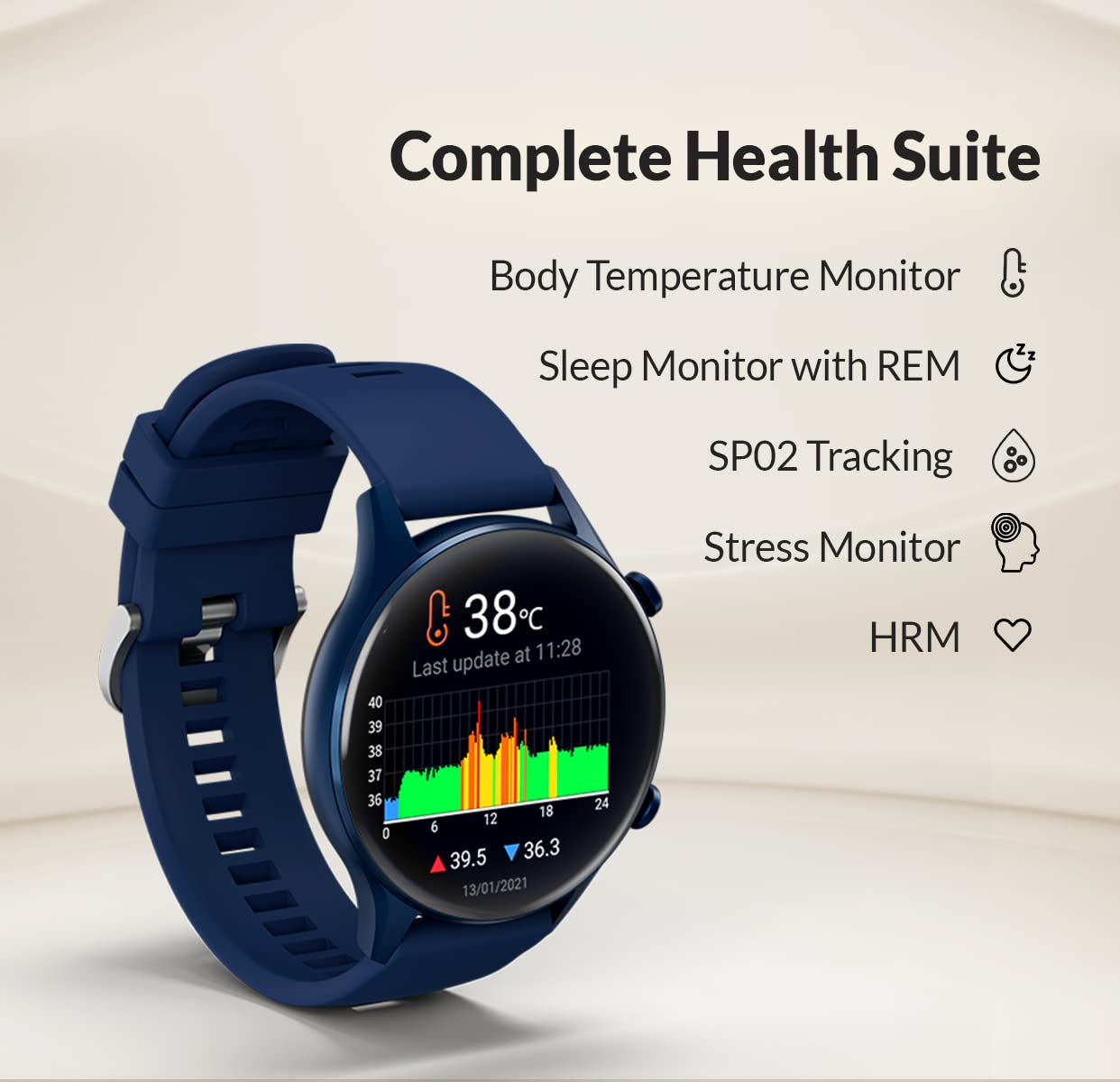 Titan Smart Pro Smartwatch with AMOLED Display,GPS,Temperature,Stress & Sleep Monitor,Multisport Tracker, SpO2,Women Health Monitor,5 ATM Water Resistance & Upto 14 Days Battery Life - 90149AP04(Red)