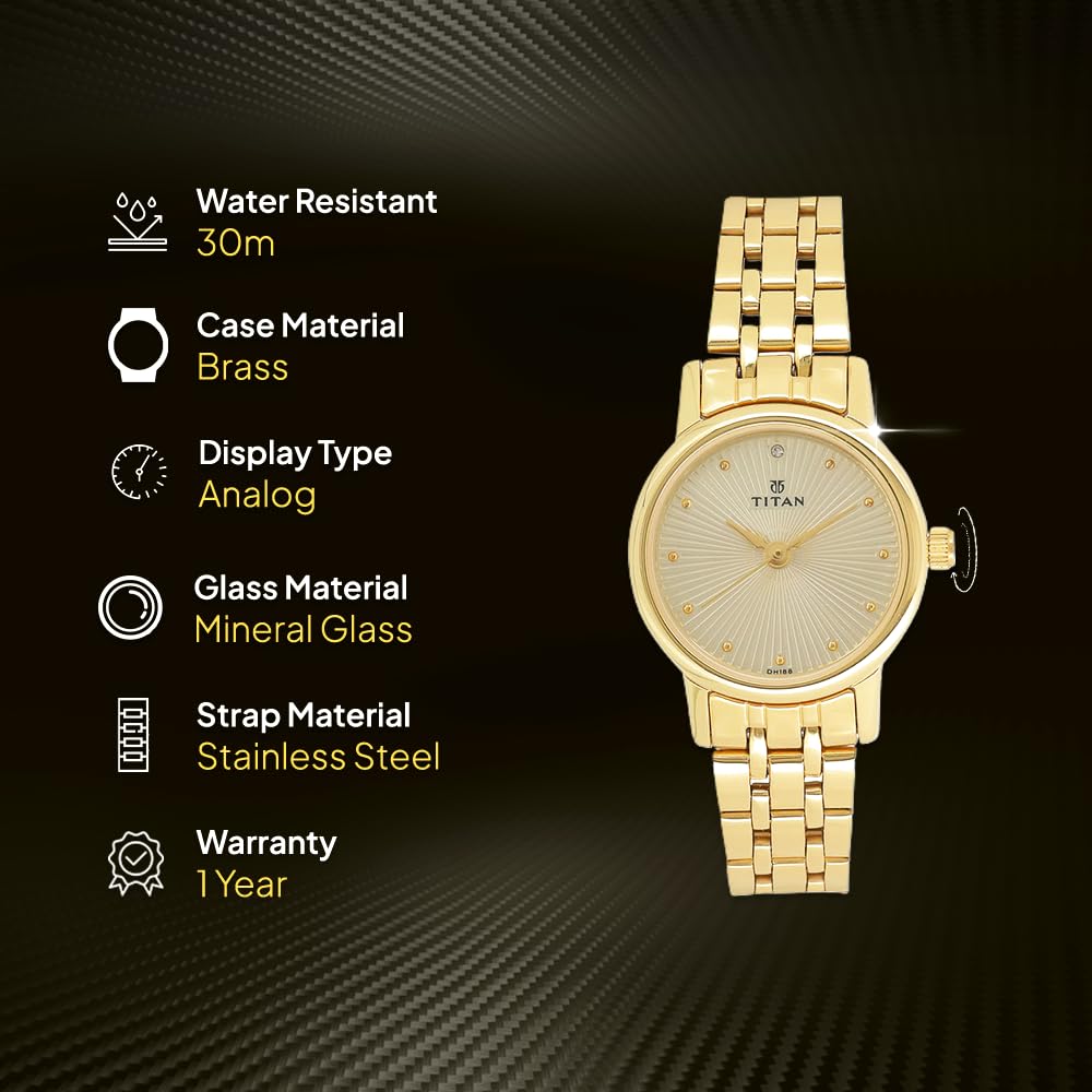 Titan Karishma Revive Analog Champagne Dial Women's Watch 2593YM01/NN2593YM01/NP2593YM01