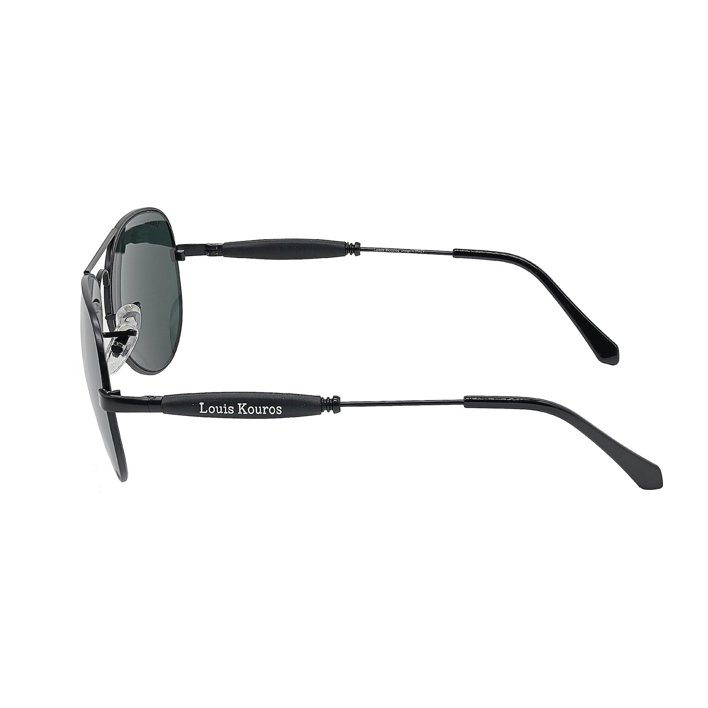 Louis Kouros Airomade Aviator Classic 3517 sunglasses | Black Frame | Black Lens | Mirror Lens | 400 UV Protection | For Men Women | Medium | 62 mm Lens Width