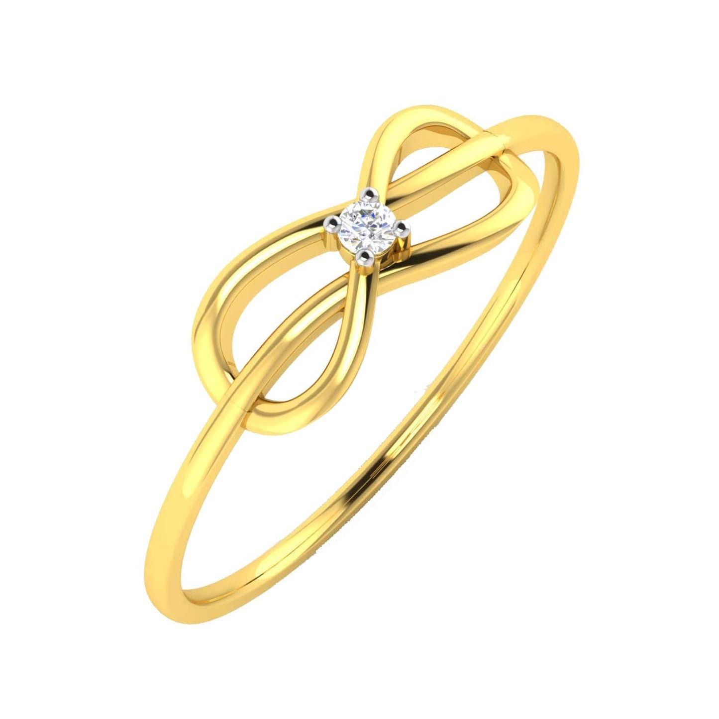 Avsar 18KT Yellow Gold and American Diamond Ring for Women
