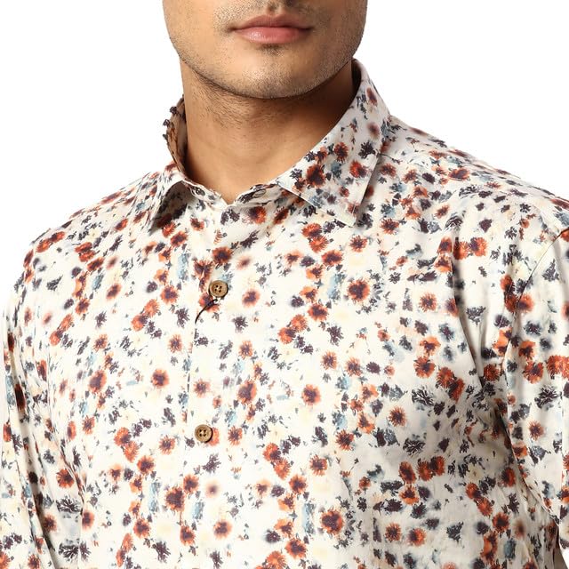 Park Avenue Slim Fit Grey Casual Shirt for Men - SaumyasStore