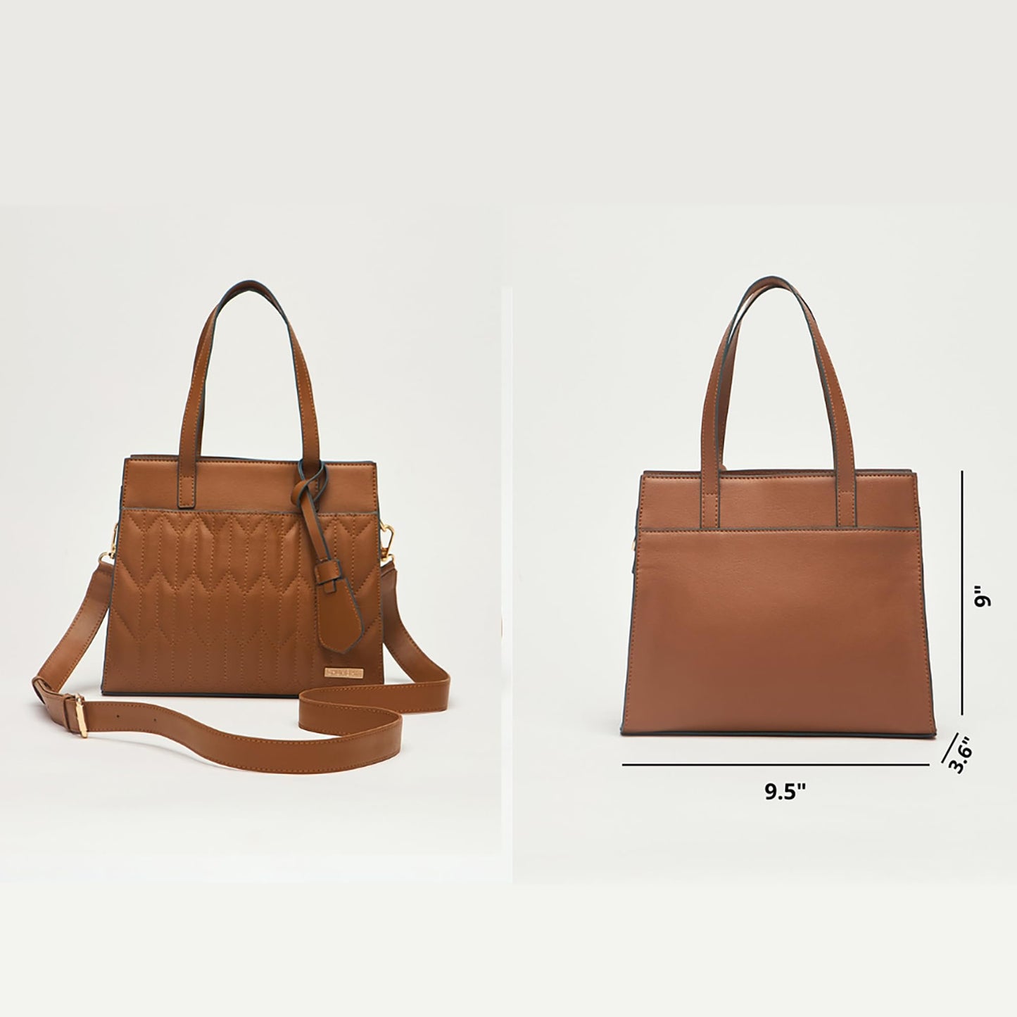 Chumbak Mara Handbag for Women, Tan Floral Print, Digital Nomad Collection, PU Leather Shoulder Bag with Zipper, Stylish and Lightweight Handbag for Travel and Daily Use