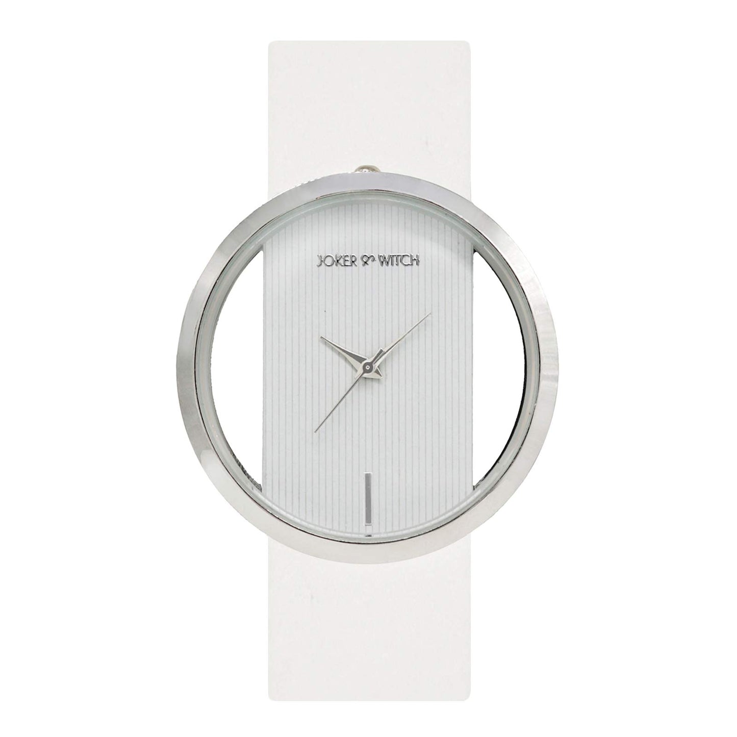Joker & Witch Synthetic Coeur White And Silver Analog Watch Bracelet Set For Women, Band_Black