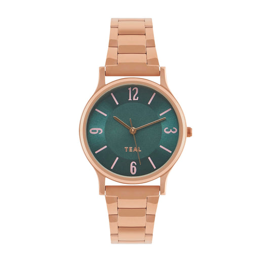 TEAL BY CHUMBAK Round Dial Analog Hand Watch for Women, Gifts for Women/Girls/Ladies, Stylish Fashion Watch for Casual/Work