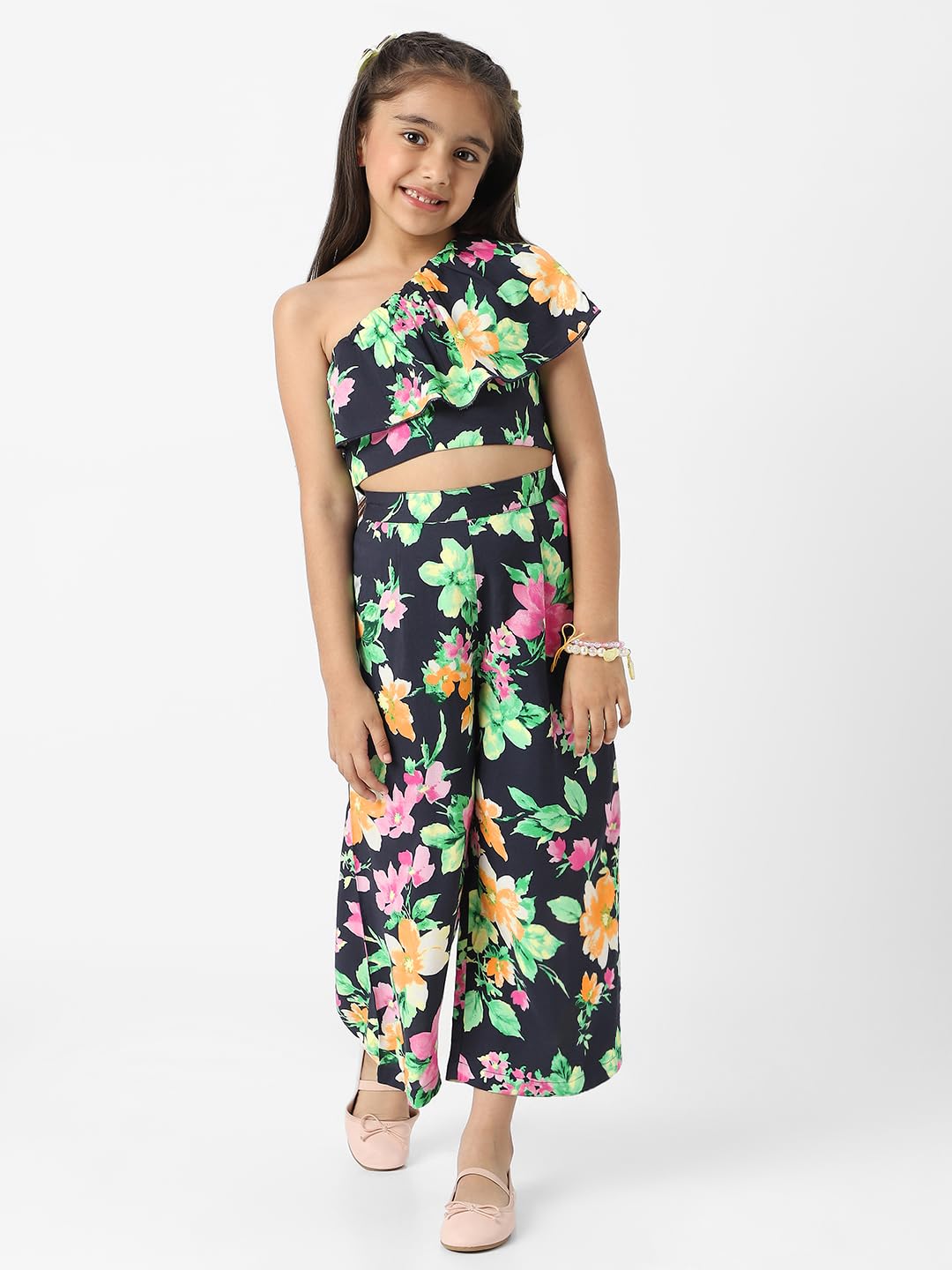 Nautinati Girls Combo Set of Asymmetrical Top and Bottoms