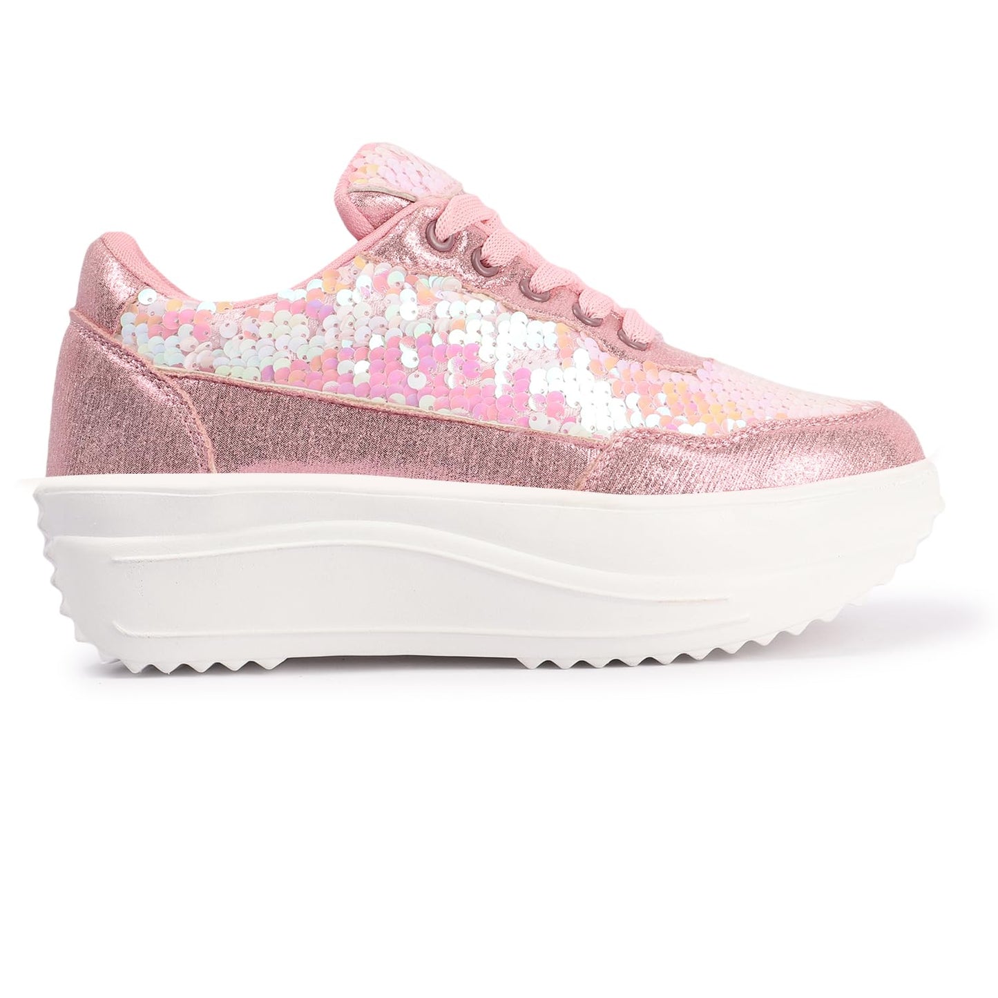 LENSBURY Women's Shoes for Walking Wedding Party Bridal Casual, Sports, Slip-On, Lightweight Lace up Athletics Slipon Running Sneaker for Ladies and Girls LBCNV4026PNK-36 Pink