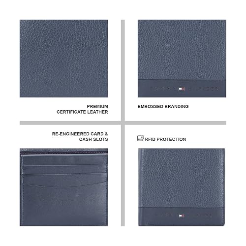 Tommy Hilfiger Debrecen Men Leather Multicard Coin Wallet - Navy