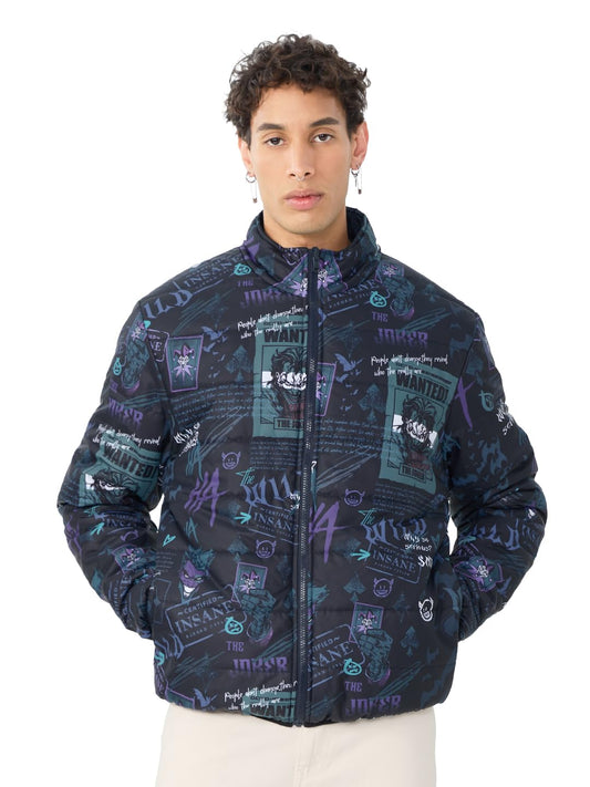 The Souled Store Official Joker : Insane Men and Boys Long Sleeve Polyester Reversible Puffer Jackets