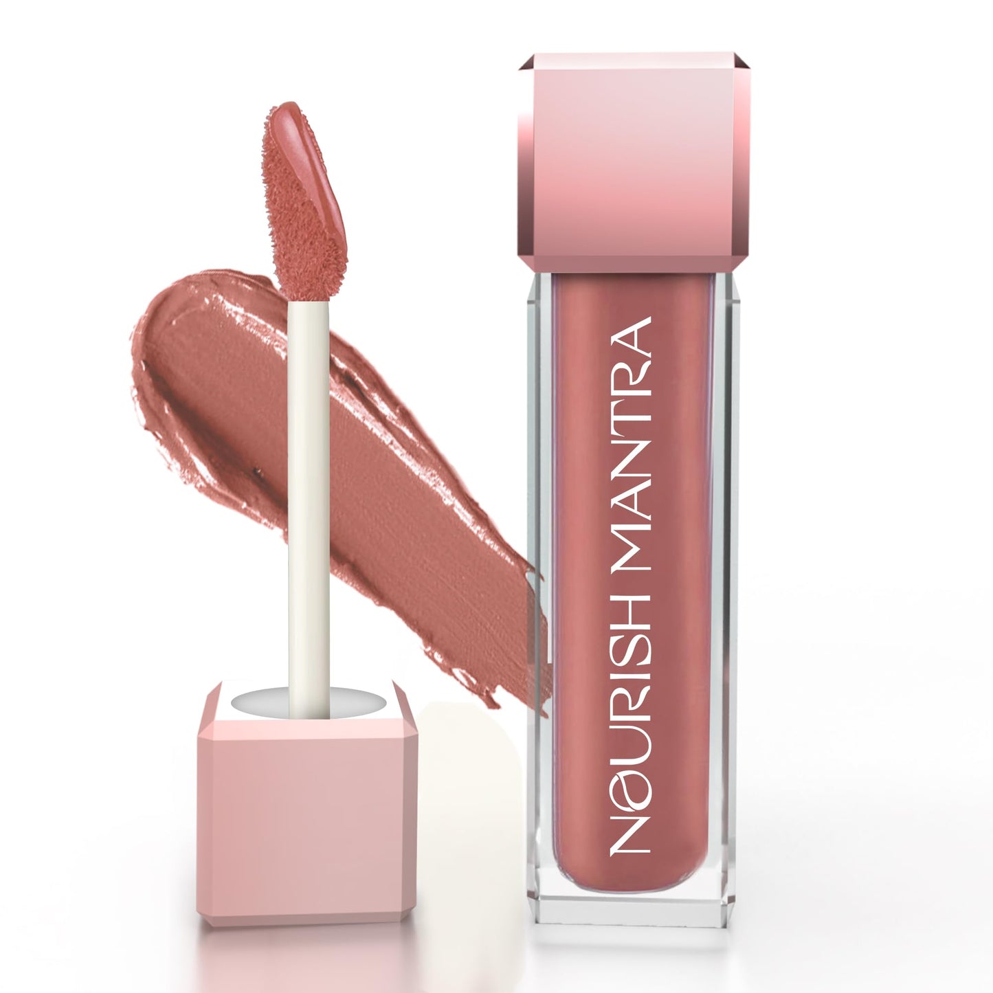 Nourish Mantra’s Tedha Medha Hazelnut Lipstick (3.5ml)/ Creamy Matte Liquid Lipstick with SPF/Water Proof/Smudge Proof/Transfer Proof/Long Lasting/Suits All Skin Tones