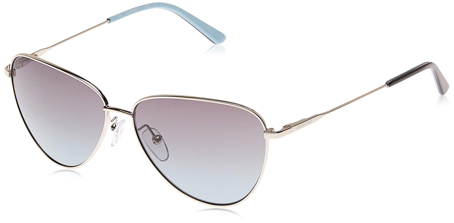 Calvin Klein Gradient Aviator Women Sunglasses - (CK 19103 045 58 S |58| Grey Color Lens)