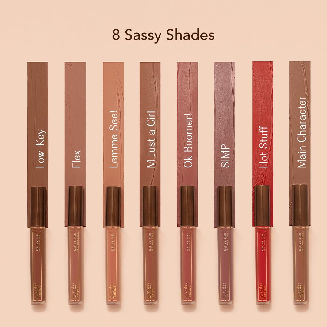 LoveChild Masaba Kiss My Sass Velvet Matte Lipstick (Mauve), Intense Color, Transfer-Proof, Hydrating with Hyaluronic Acid, Long-Lasting & Lightweight, Smooth Glide Formula, SIMP 3.5ml