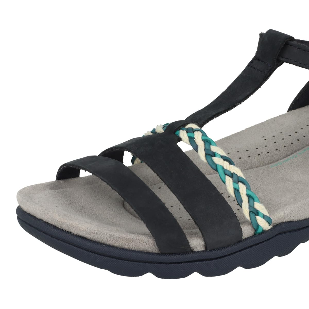 Clarks womens Sandals Navy Nubuck Sandal - 6 UK (261711284)