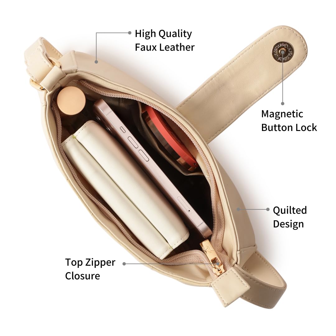 Fastrack Trendy Quilted Shoulder Bag | Faux-Leather Women's Handbags | Shoulder for Casual Carry