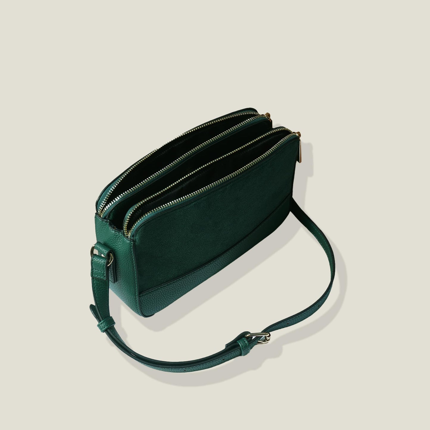 Accessorize London Women's Green Suede Sling Bag| crossbody bag for women stylish|Ladies Adjustable Strap sling bag |Shoulder bag for woman