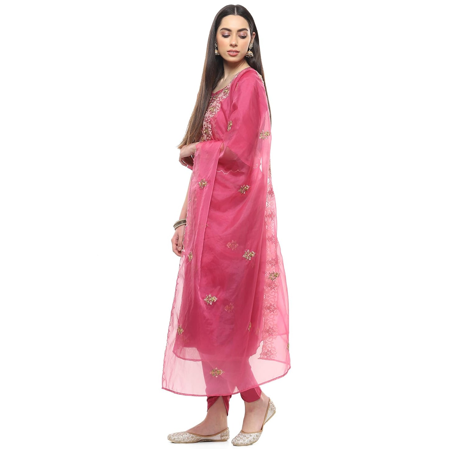 BIBA Women FABRIC(RTSRS8079_PINK_FREE)