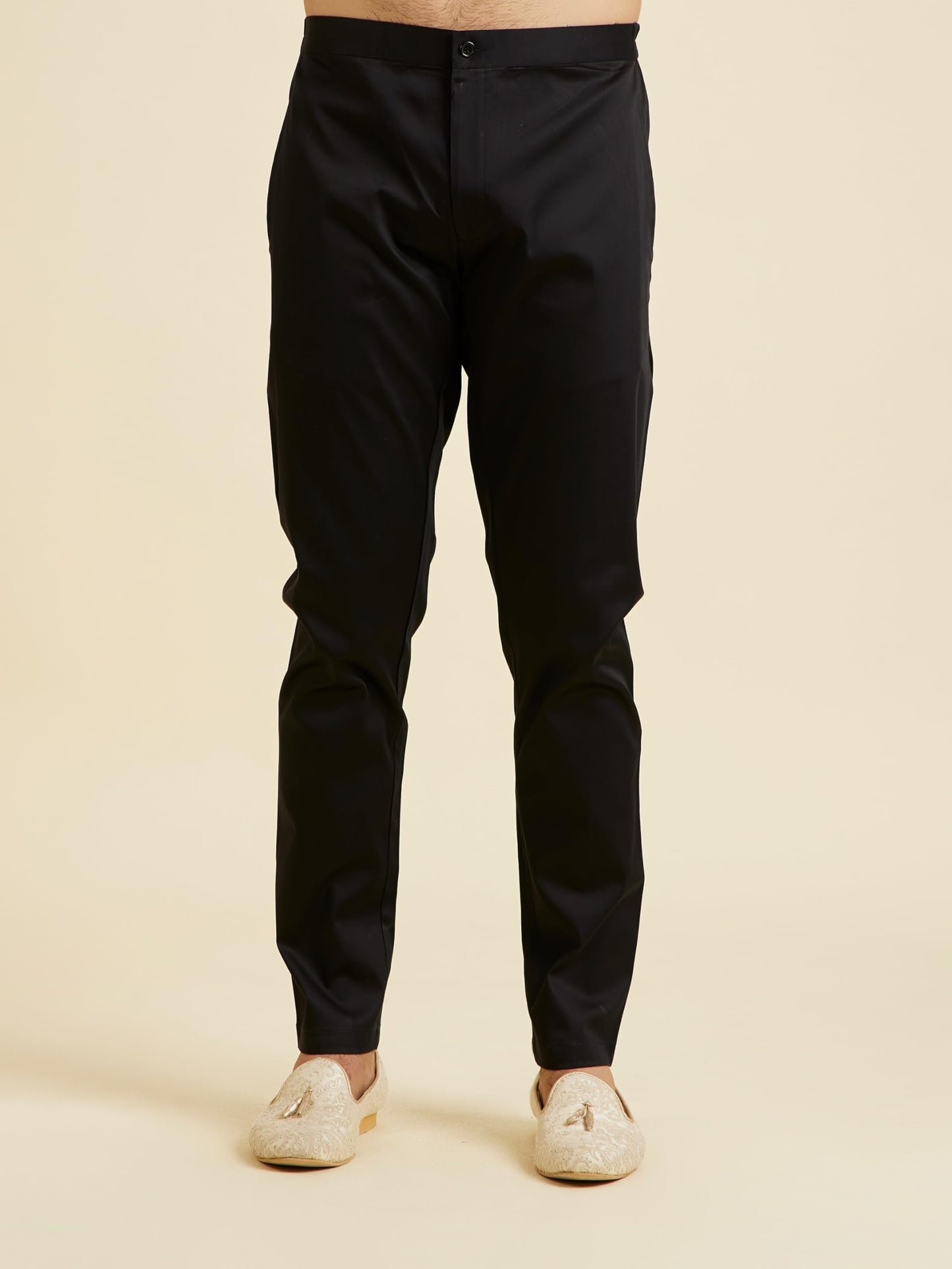 Manyavar Men's Viscose Chikankari Sequinned Kurta Trouser Set(Teal Blue,M)