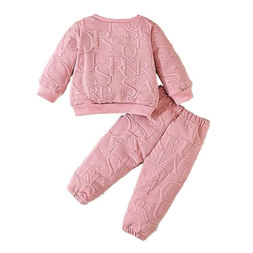 Hopscotch Baby Girls Textured Print Full Sleeves Pink Pant set For Ages (18-24 Months)