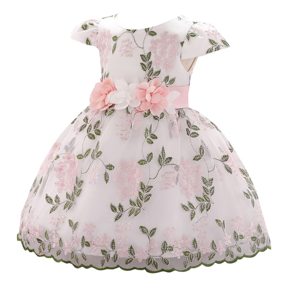 Hopscotch Girls Floral Applique Party Dress In Peach Color for Ages 3-4 Years