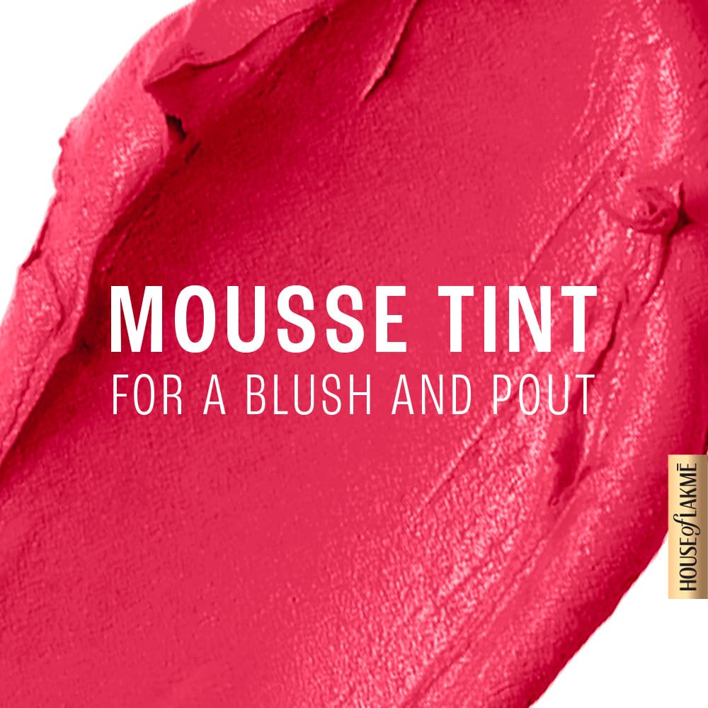 LAKMÉ 9 To 5 Weightless Mousse Lip & Cheek Color, Matte Lipstick & Blush, Lightweight, Long Lasting Lip & Cheek Tint For Dewy Look, Plum Feather, 9 G