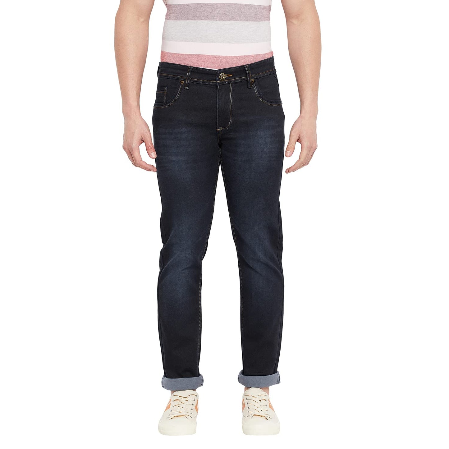 Duke Stardust Men Slim Fit Stretchable Jeans (SDD5180_D.Blue_32)
