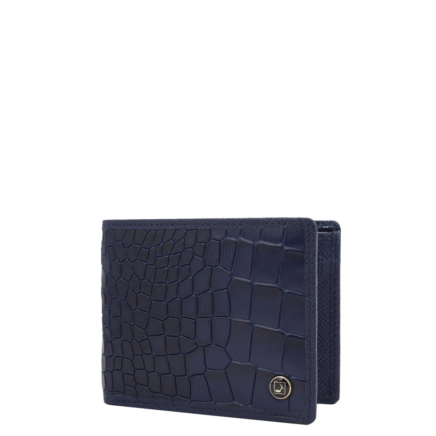 Da Milano RFID Protected Leather Wallet for Men with Card Slot - Blue